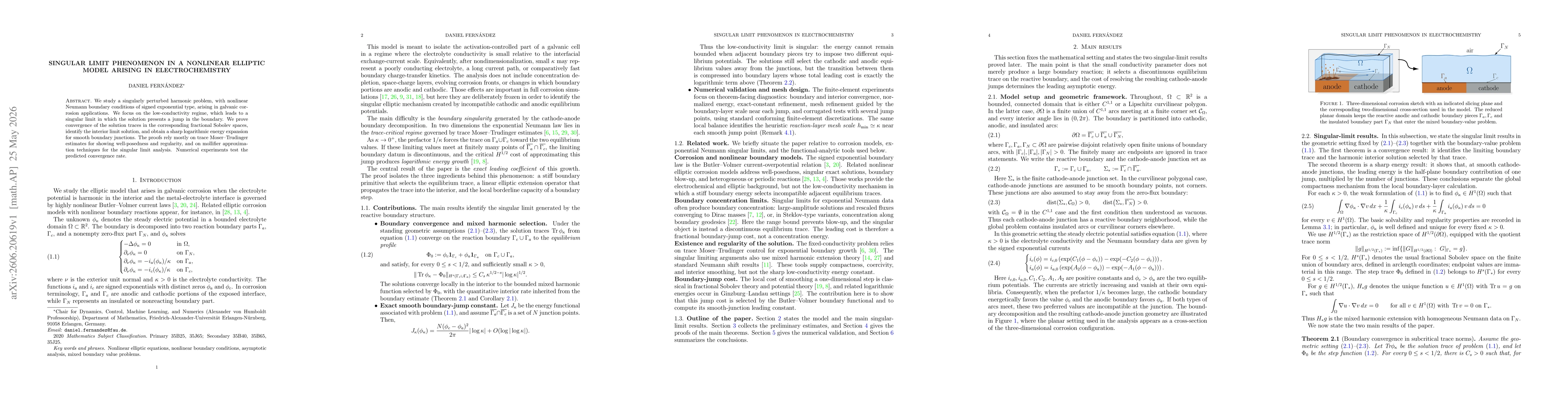 Thumbnail for Singular limit phenomenon in a nonlinear elliptic model arising in electrochemistry