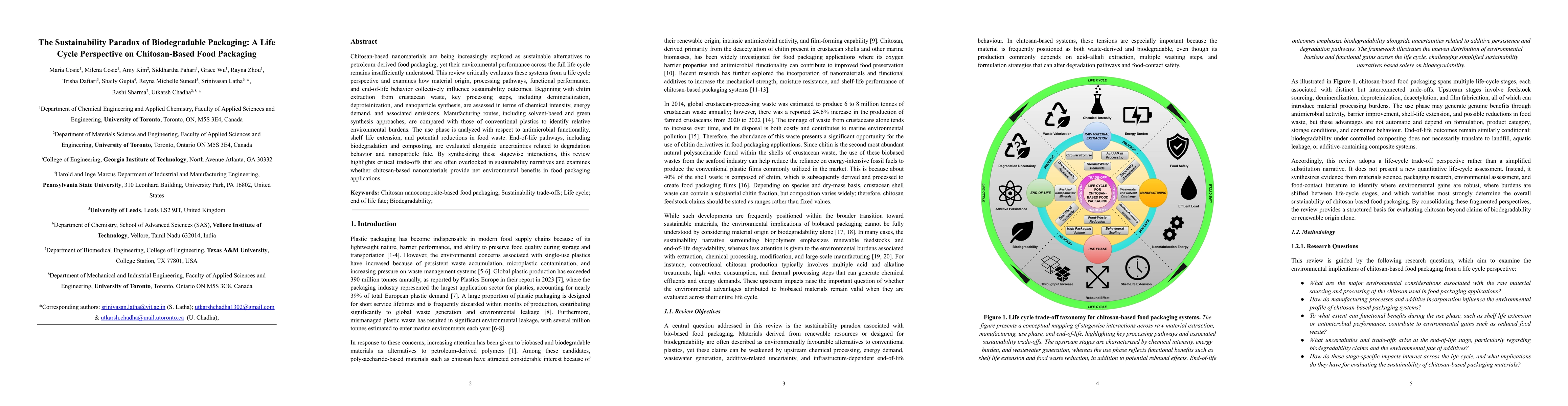 Thumbnail for The Sustainability Paradox of Biodegradable Packaging: A Life Cycle Perspective on Chitosan-Based Food Packaging