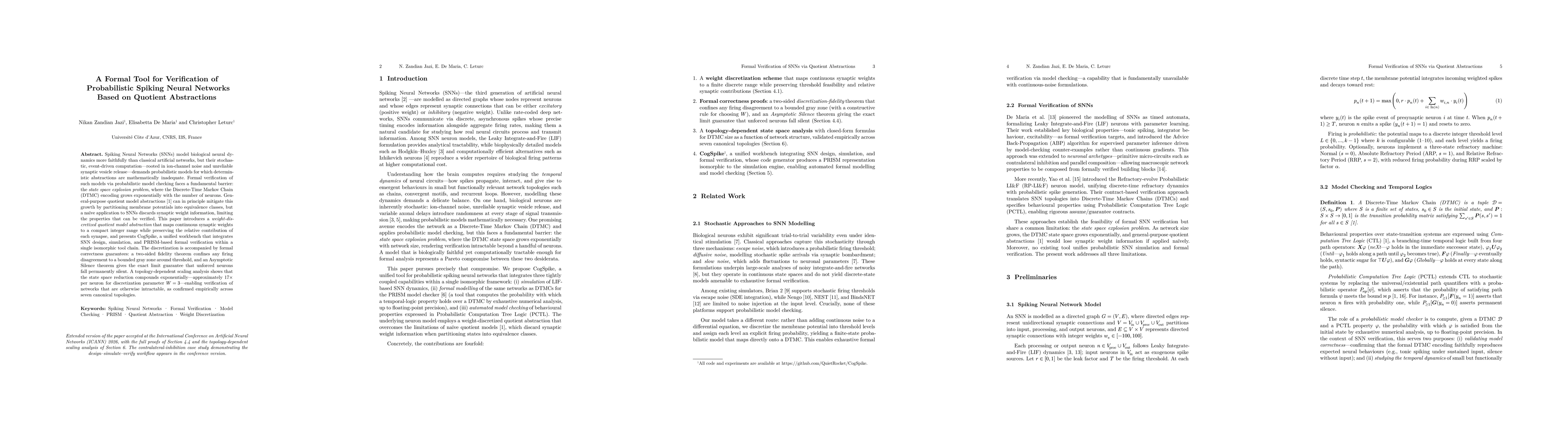 Thumbnail for A Formal Tool for Verification of Probabilistic Spiking Neural Networks Based on Quotient Abstractions