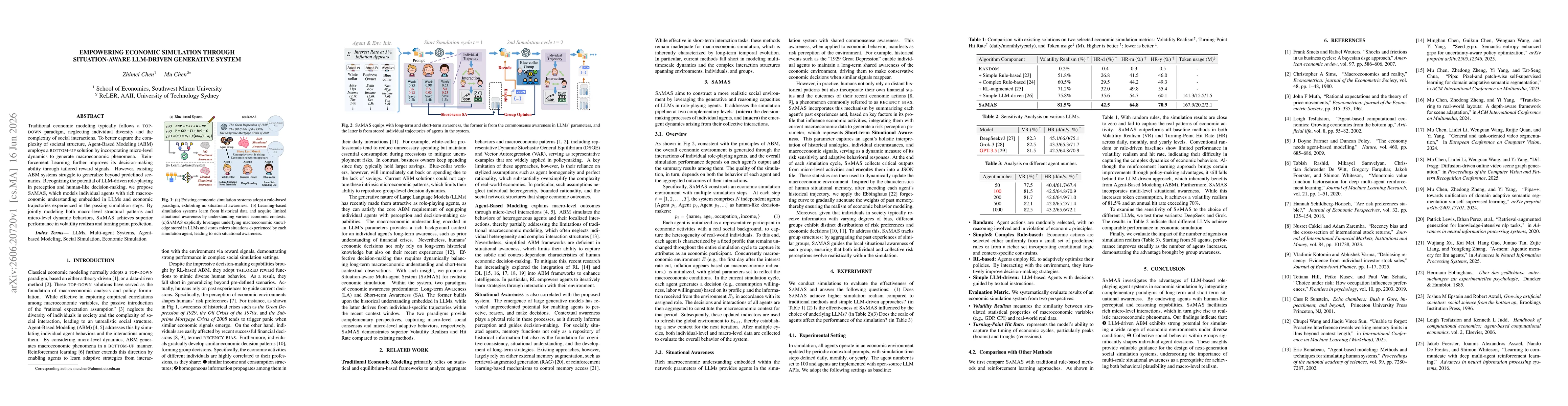 Thumbnail for Empowering Economic Simulation Through Situation-Aware Llm-Driven Generative System