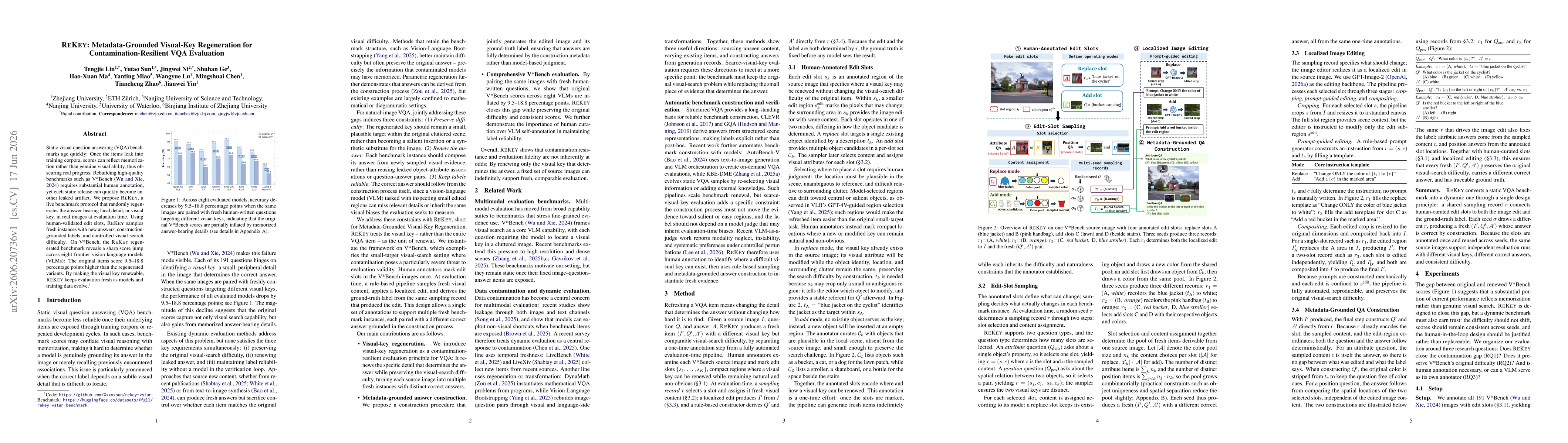 Thumbnail for REKEY: Metadata-Grounded Visual-Key Regeneration for Contamination-Resilient VQA Evaluation