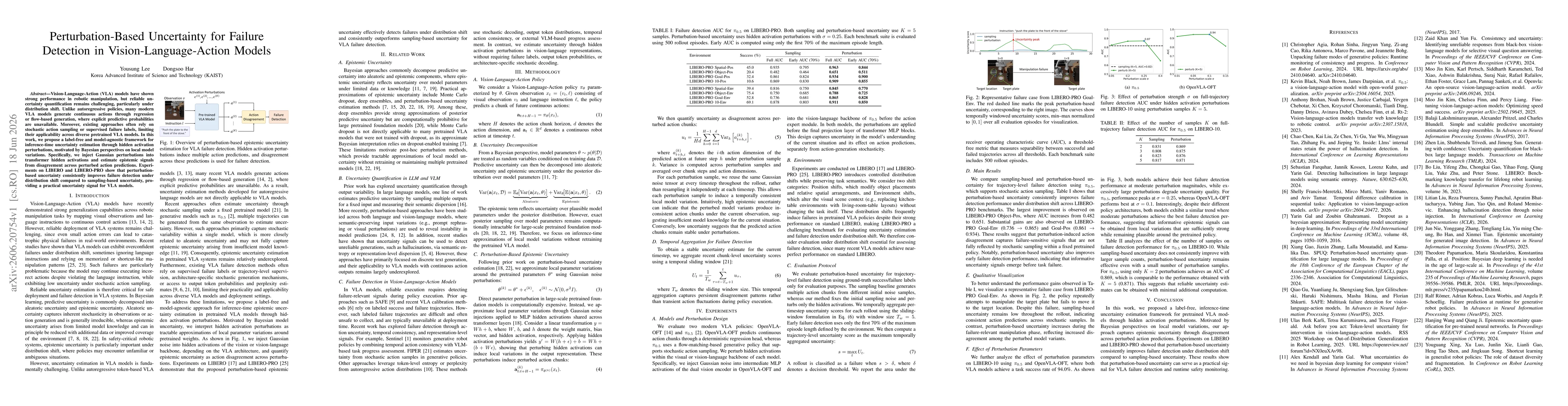 Thumbnail for Perturbation-Based Uncertainty for Failure Detection in Vision-Language-Action Models