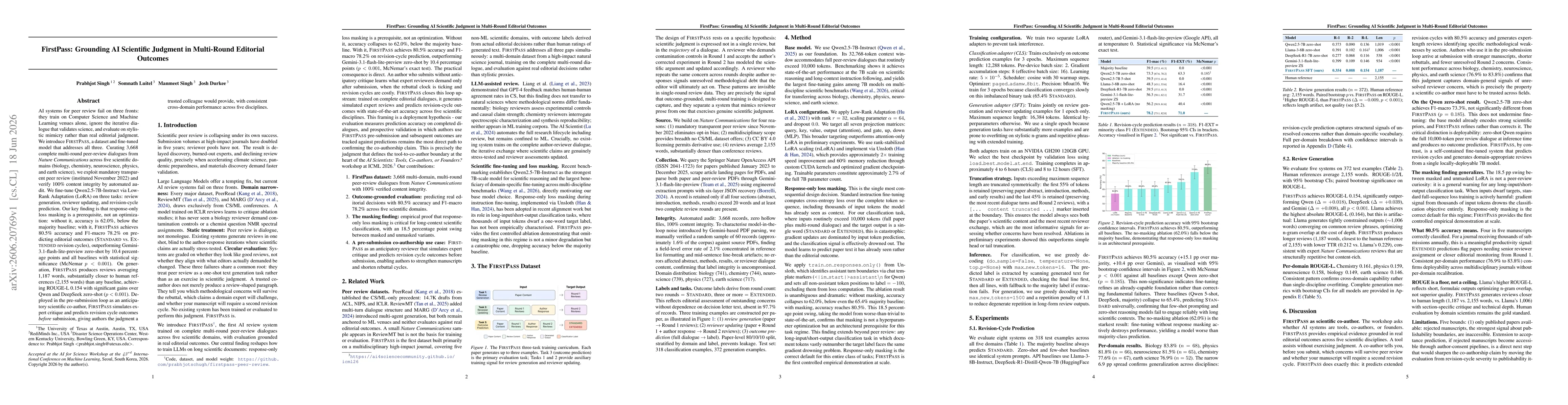 Thumbnail for FirstPass: Grounding AI Scientific Judgment in Multi-Round Editorial Outcomes