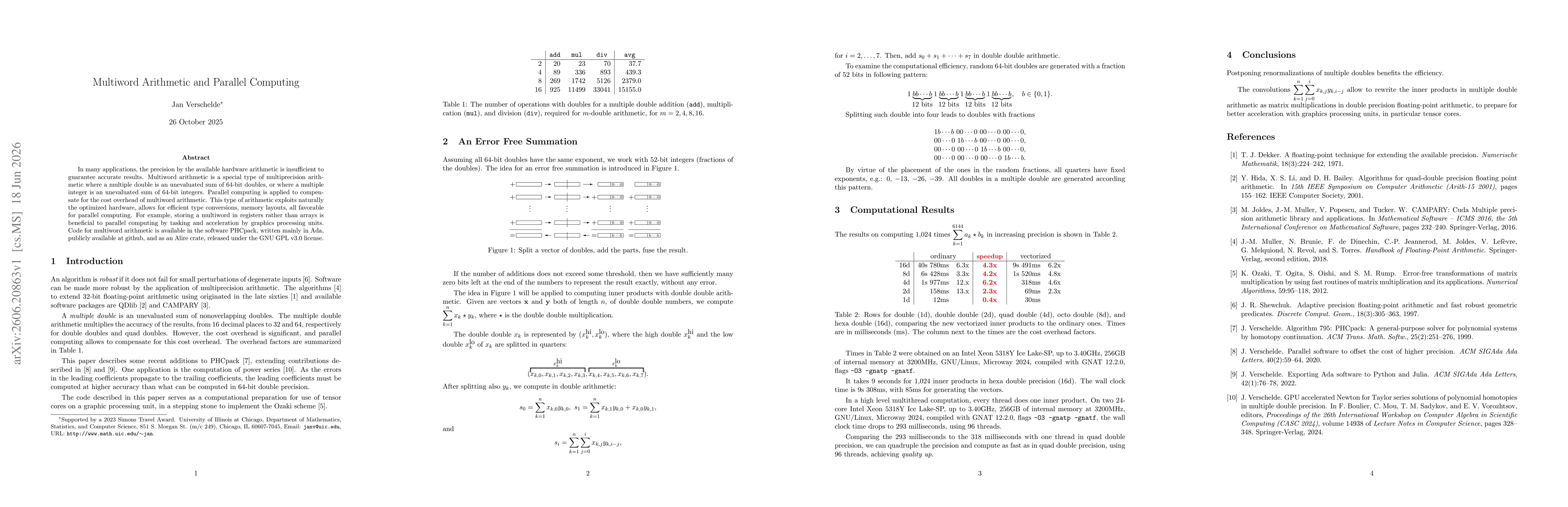 Thumbnail for Multiword Arithmetic and Parallel Computing