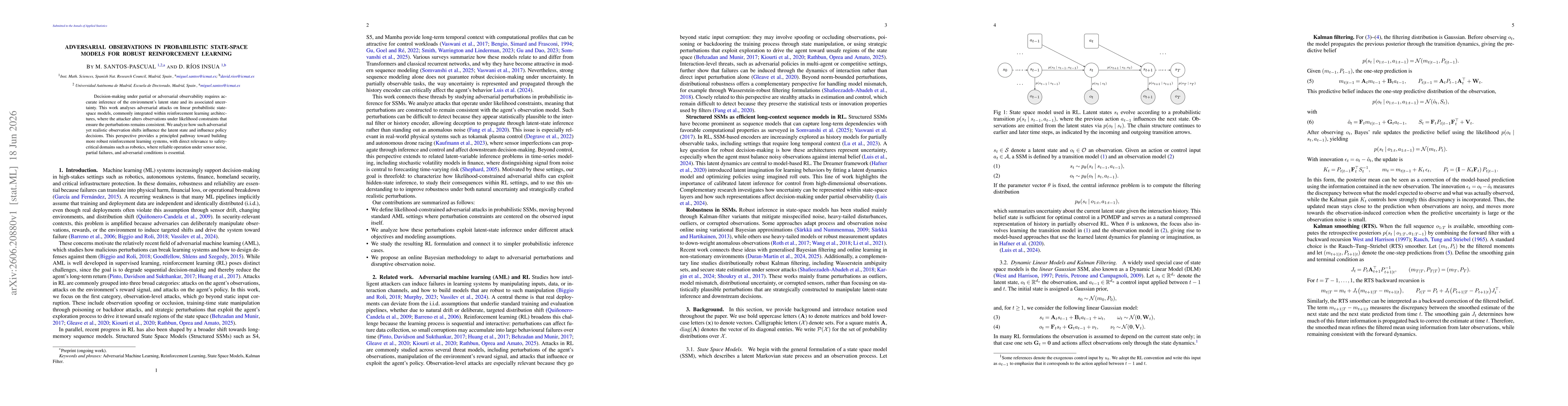 Thumbnail for Adversarial observations in probabilistic State-Space Models for robust Reinforcement Learning