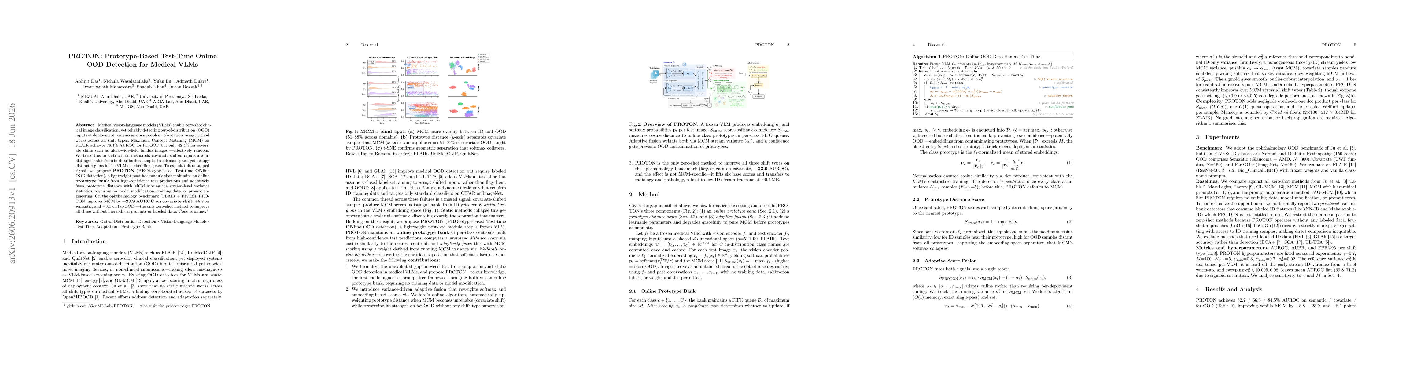Thumbnail for PROTON: Prototype-Based Test-Time Online OOD Detection for Medical VLMs