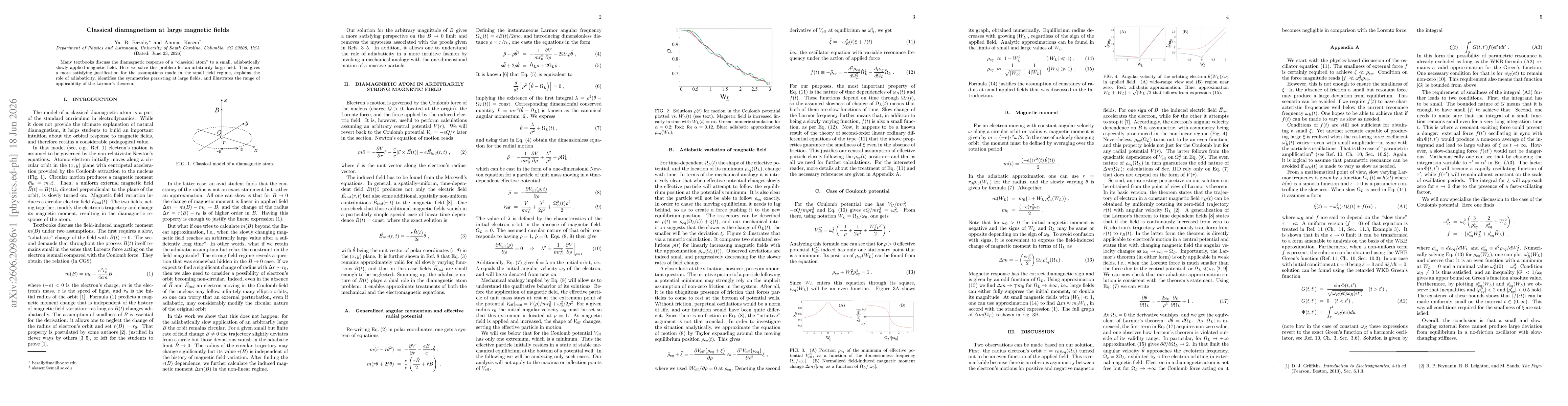 Thumbnail for Classical diamagnetism at large magnetic fields