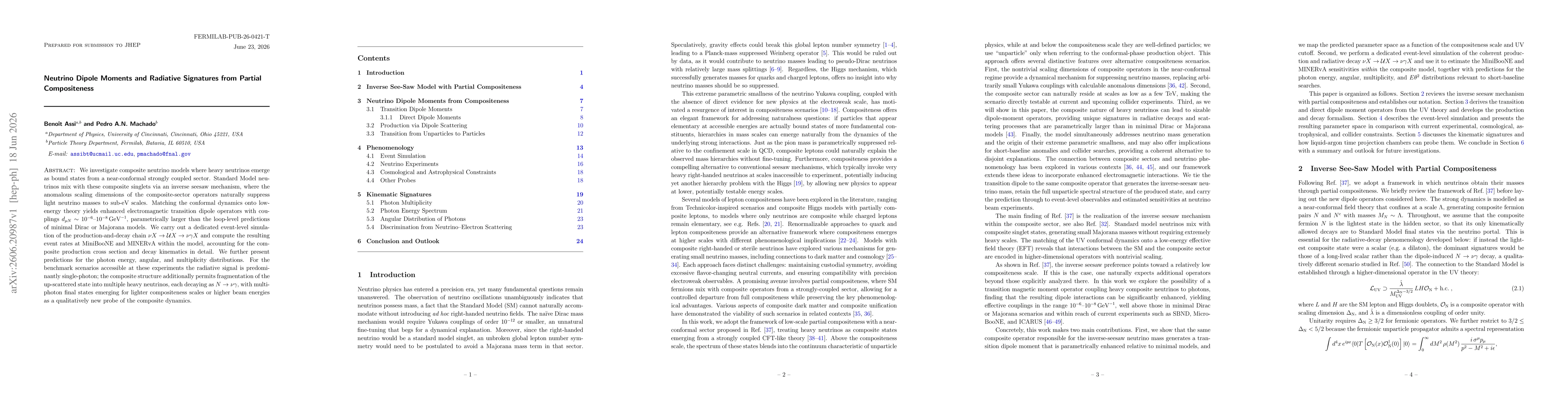 Thumbnail for Neutrino Dipole Moments and Radiative Signatures from Partial Compositeness