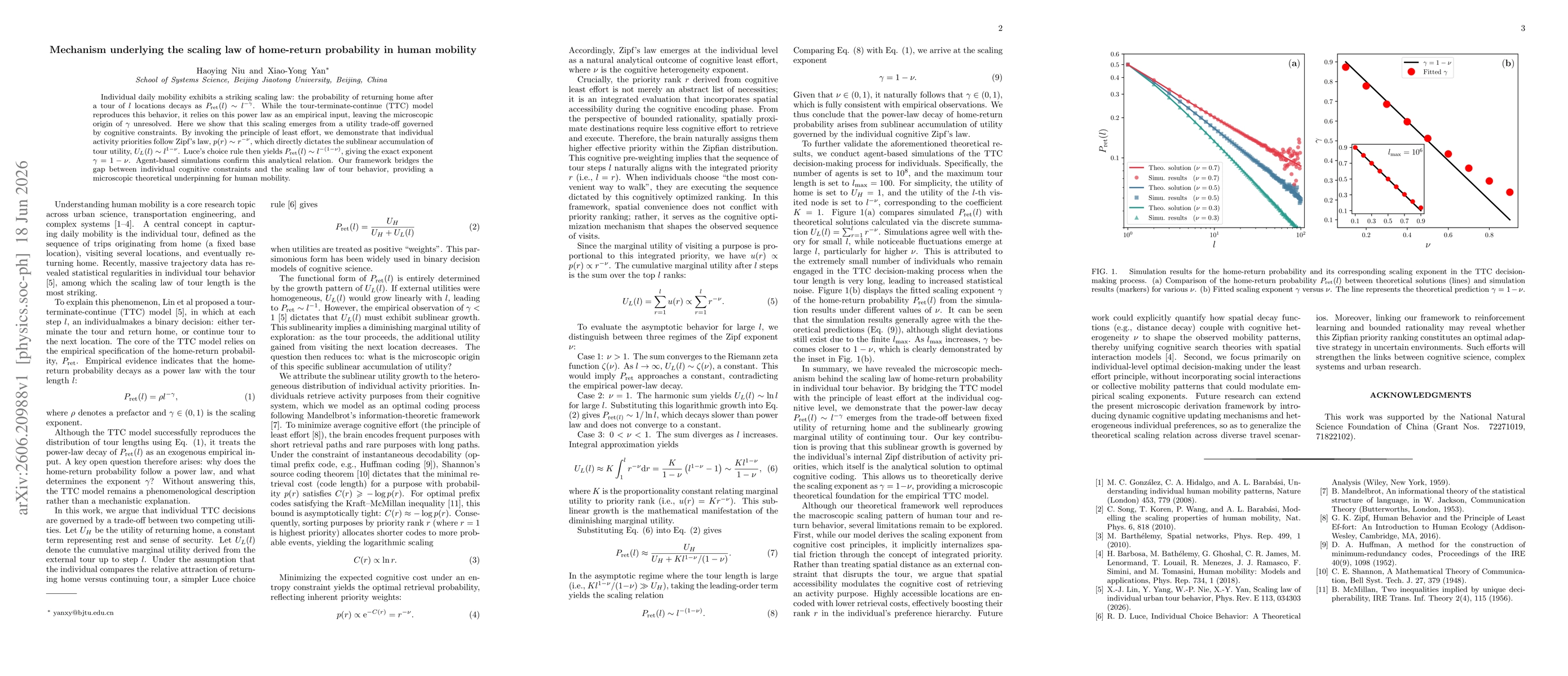 Thumbnail for Mechanism underlying the scaling law of home-return probability in human mobility