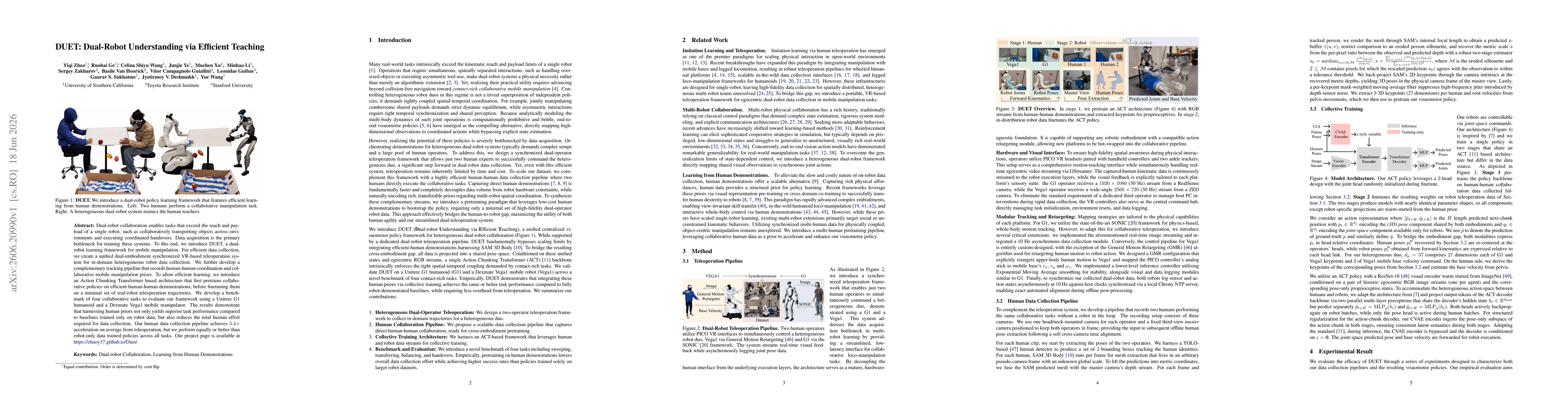 Thumbnail for Duet: Dual-Robot Understanding via Efficient Teaching