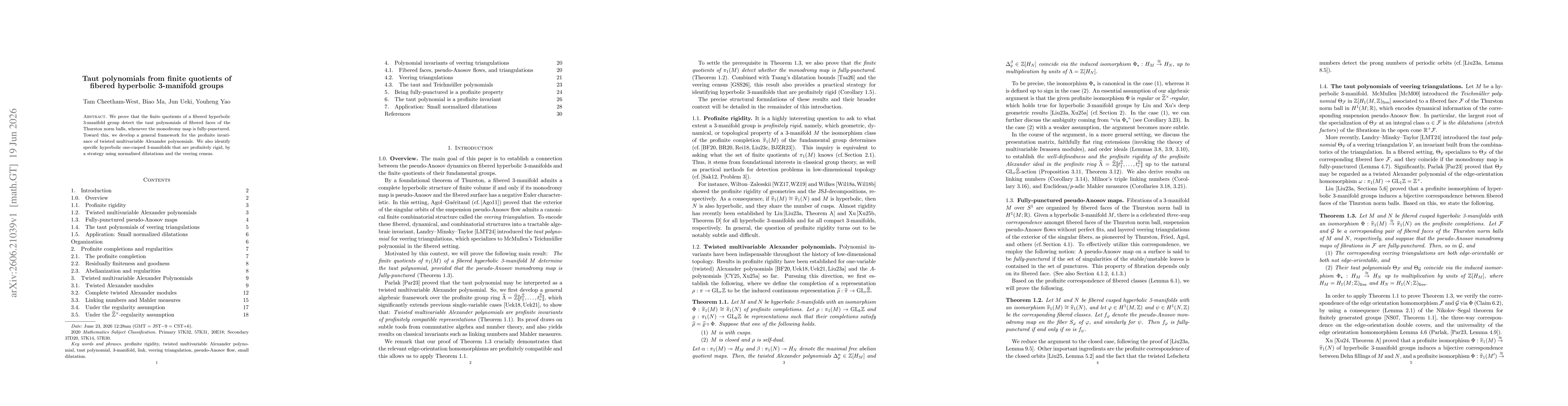 Thumbnail for Taut polynomials from finite quotients of fibered hyperbolic 3-manifold groups