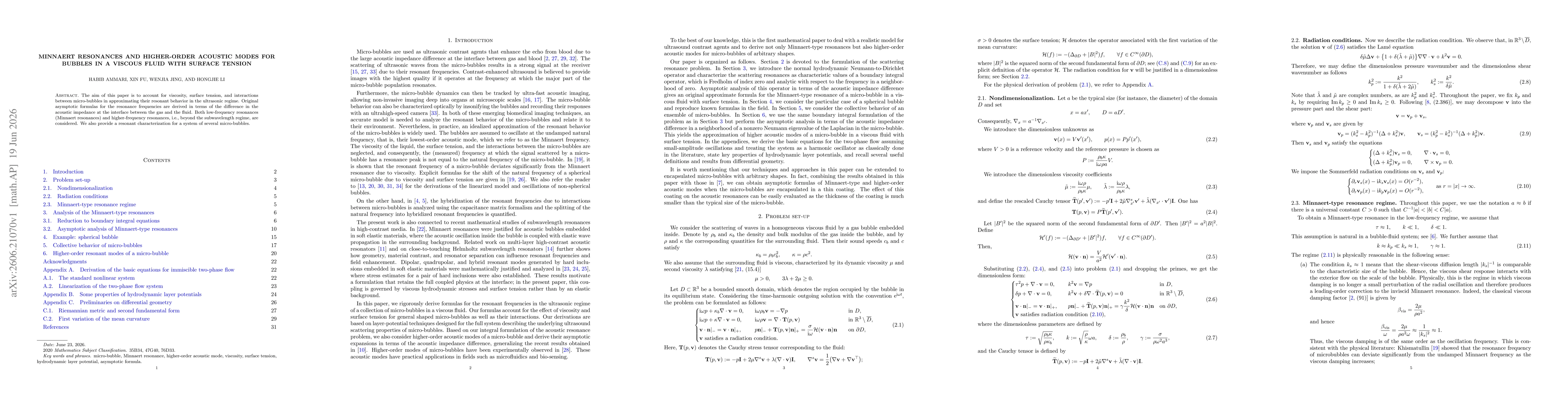 Thumbnail for Minnaert resonances and higher-order acoustic modes for bubbles in a viscous fluid with surface tension
