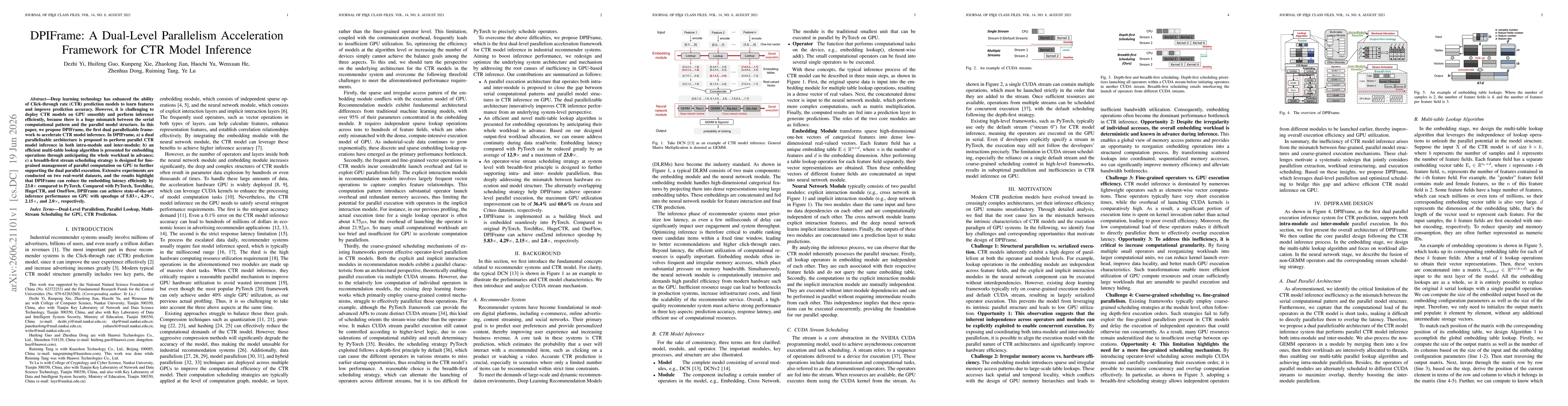 Thumbnail for DPIFrame: A Dual-Level Parallelism Acceleration Framework for CTR Model Inference
