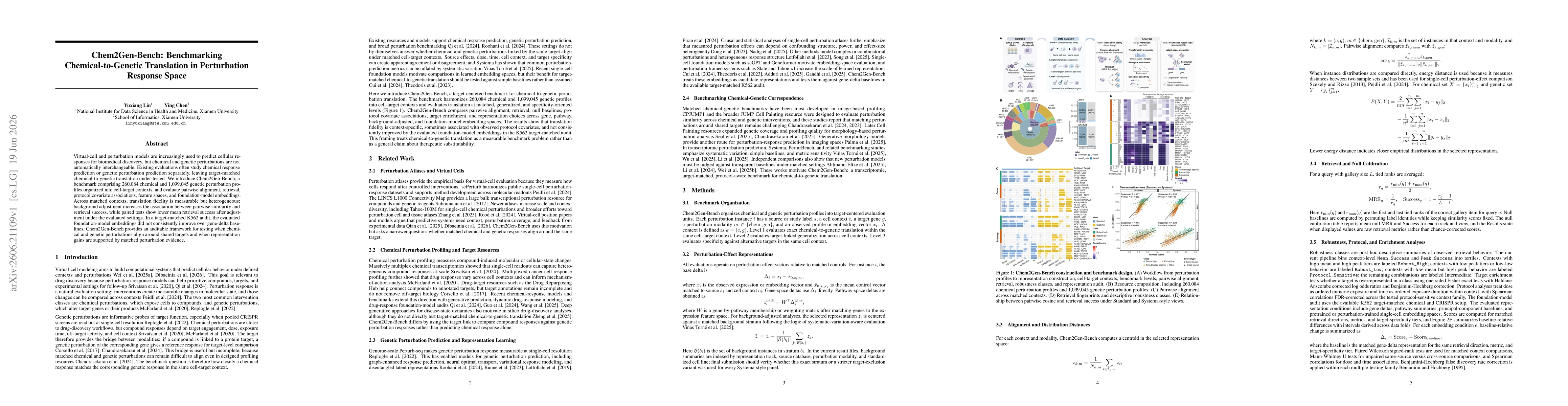 Thumbnail for Chem2Gen-Bench: Benchmarking Chemical-to-Genetic Translation in Perturbation Response Space