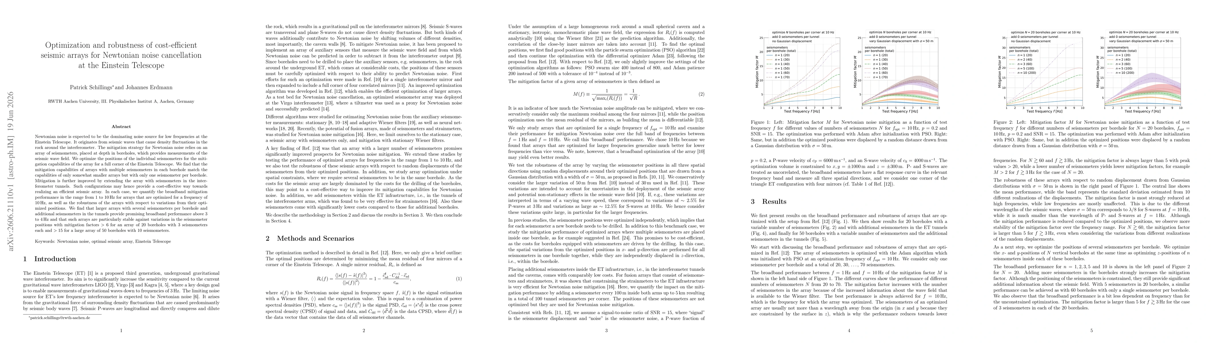 Thumbnail for Optimization and robustness of cost-efficient seismic arrays for Newtonian noise cancellation at the Einstein Telescope