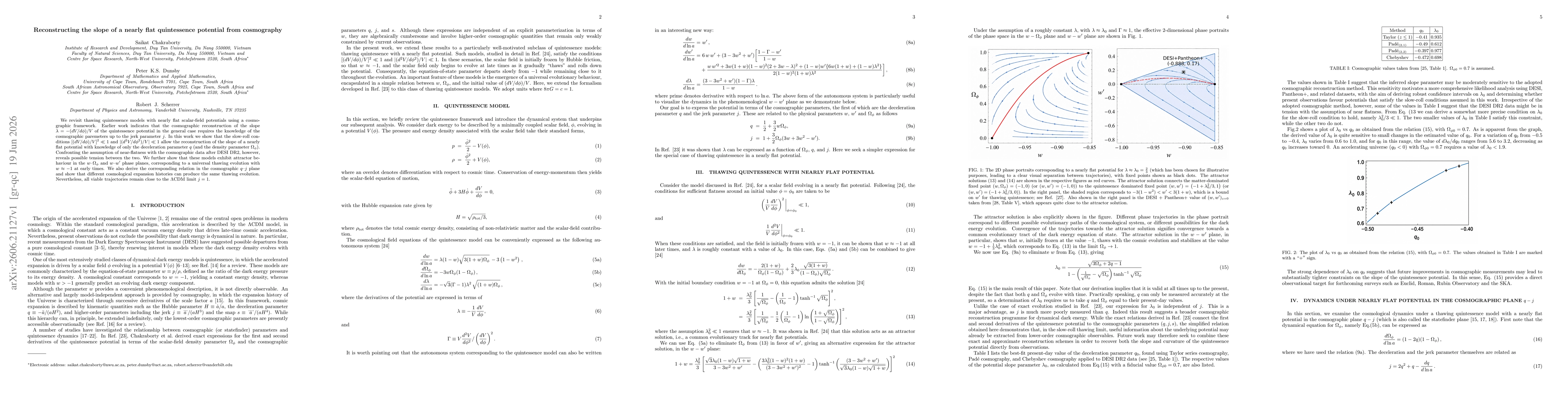 Thumbnail for Reconstructing the slope of a nearly flat quintessence potential from cosmography