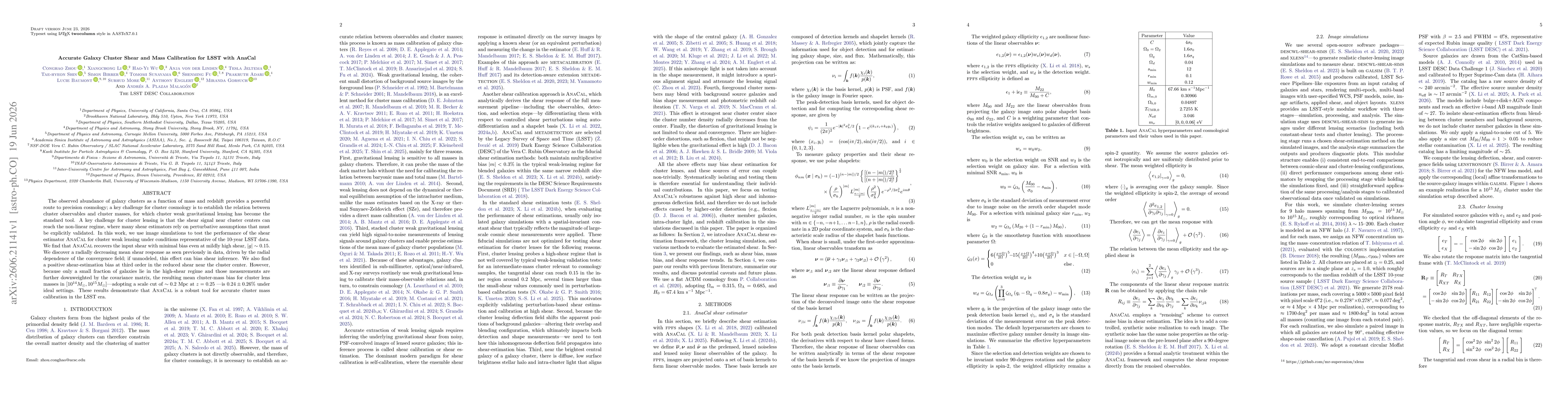 Thumbnail for Accurate Galaxy Cluster Shear and Mass Calibration for LSST with AnaCal