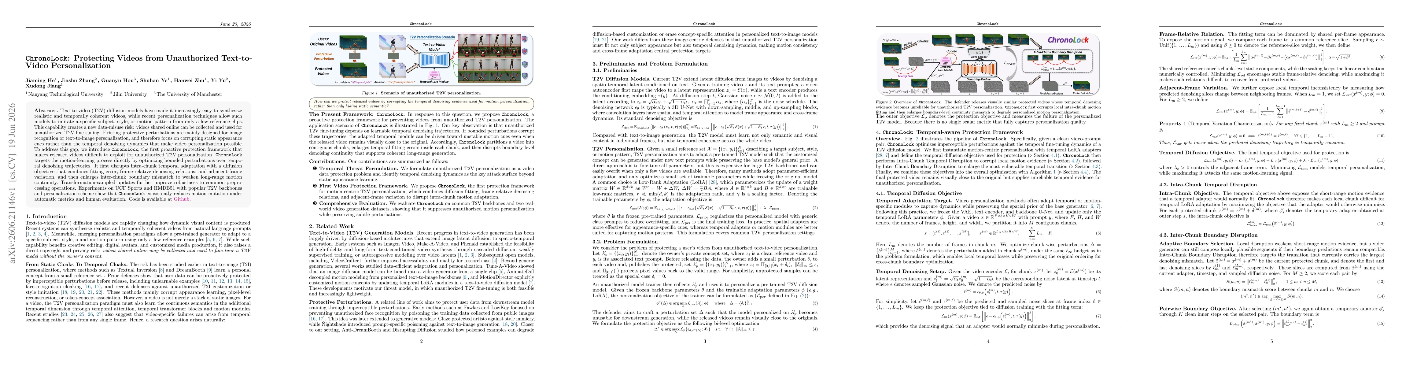 Thumbnail for ChronoLock: Protecting Videos from Unauthorized Text-to-Video Personalization