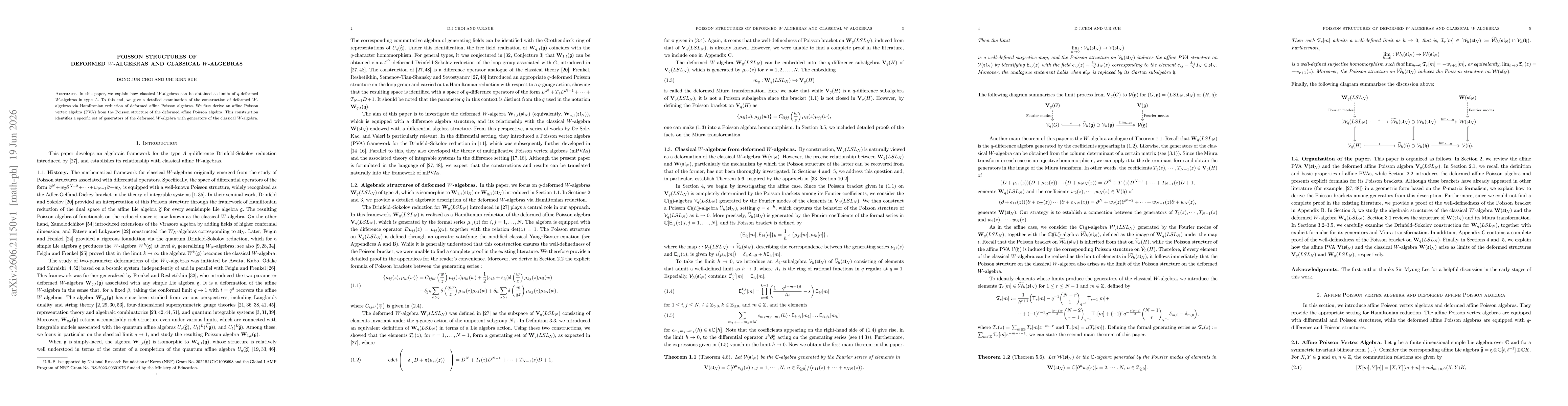 Thumbnail for Poisson structures of deformed $W$-algebras and classical $W$-algebras