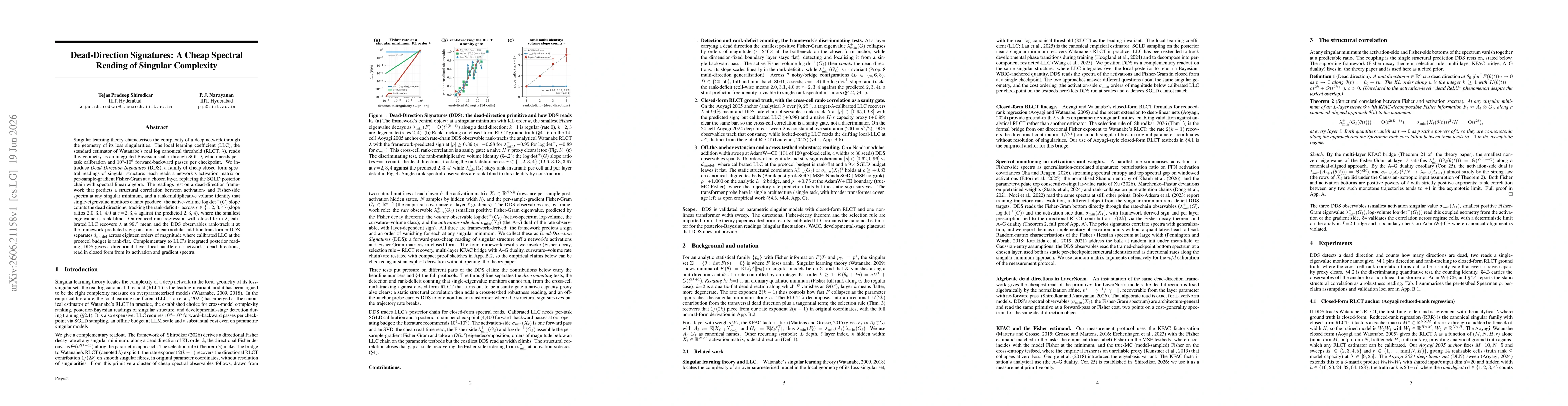 Thumbnail for Dead-Direction Signatures: A Cheap Spectral Reading of Singular Complexity
