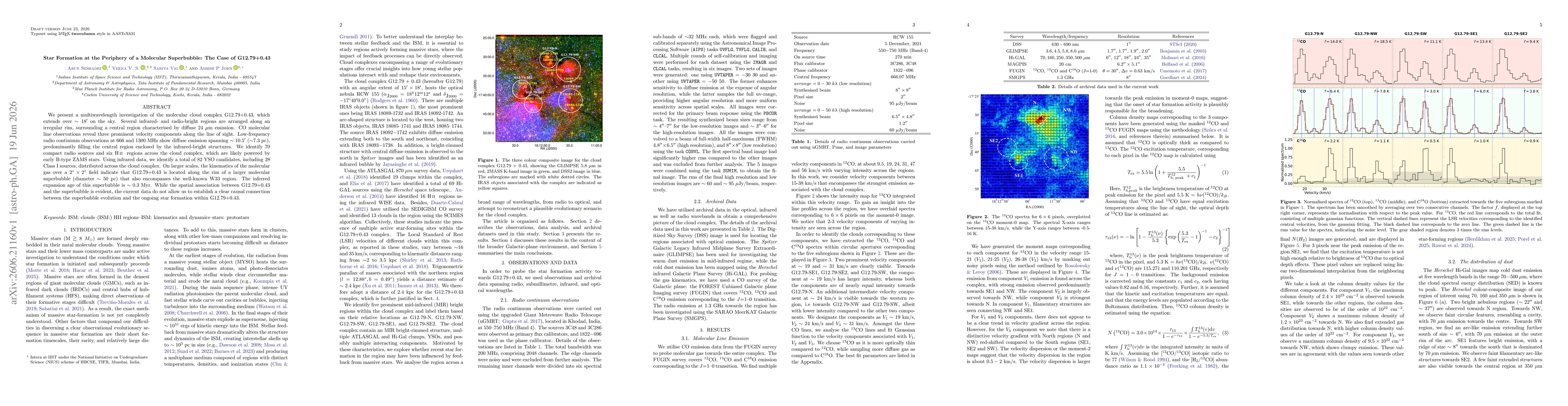 Thumbnail for Star Formation at the Periphery of a Molecular Superbubble: The Case of G12.79+0.43
