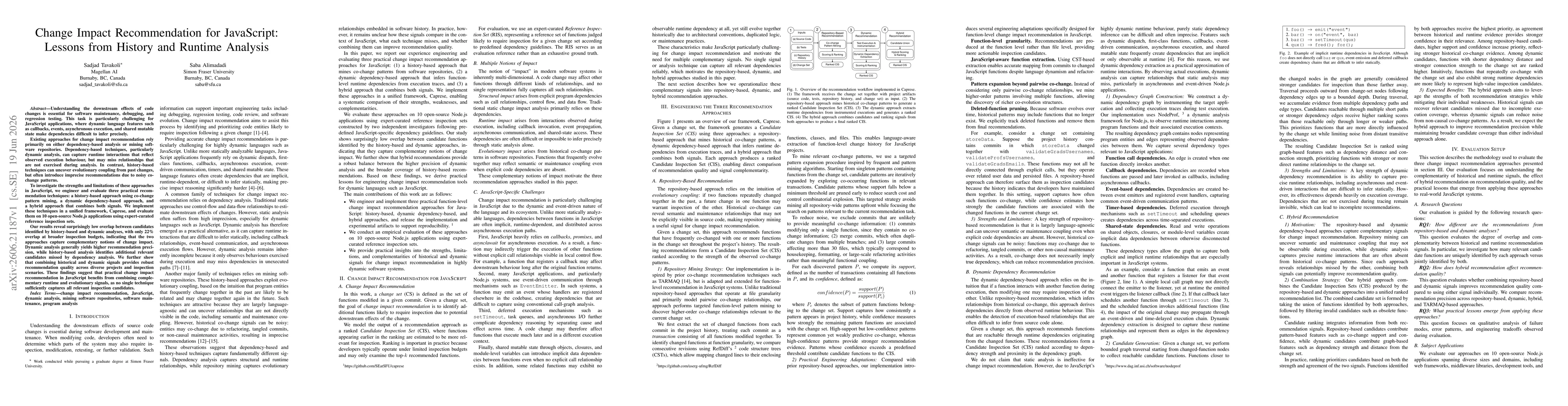 Thumbnail for Change Impact Recommendation for JavaScript: Lessons from History and Runtime Analysis