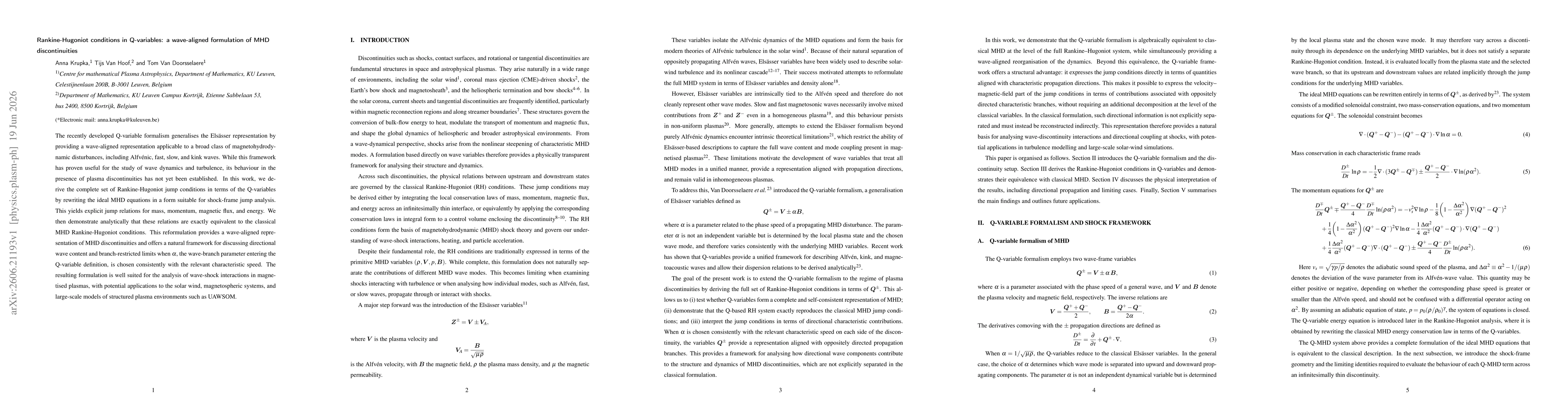 Thumbnail for Rankine-Hugoniot conditions in Q-variables: a wave-aligned formulation of MHD discontinuities