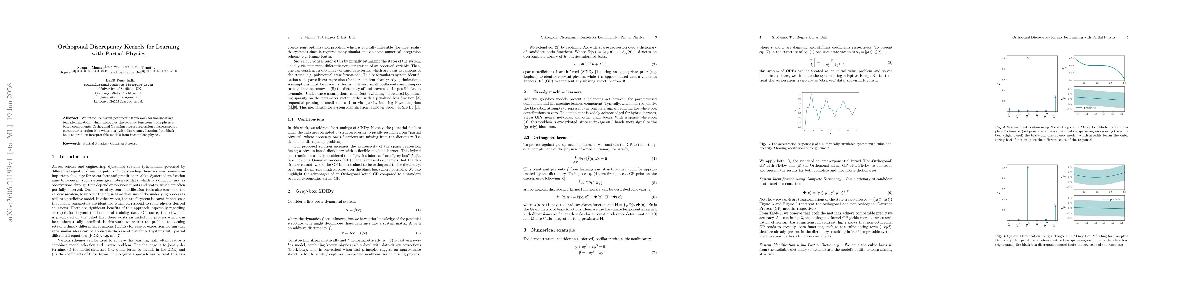 Thumbnail for Orthogonal Discrepancy Kernels for Learning with Partial Physics