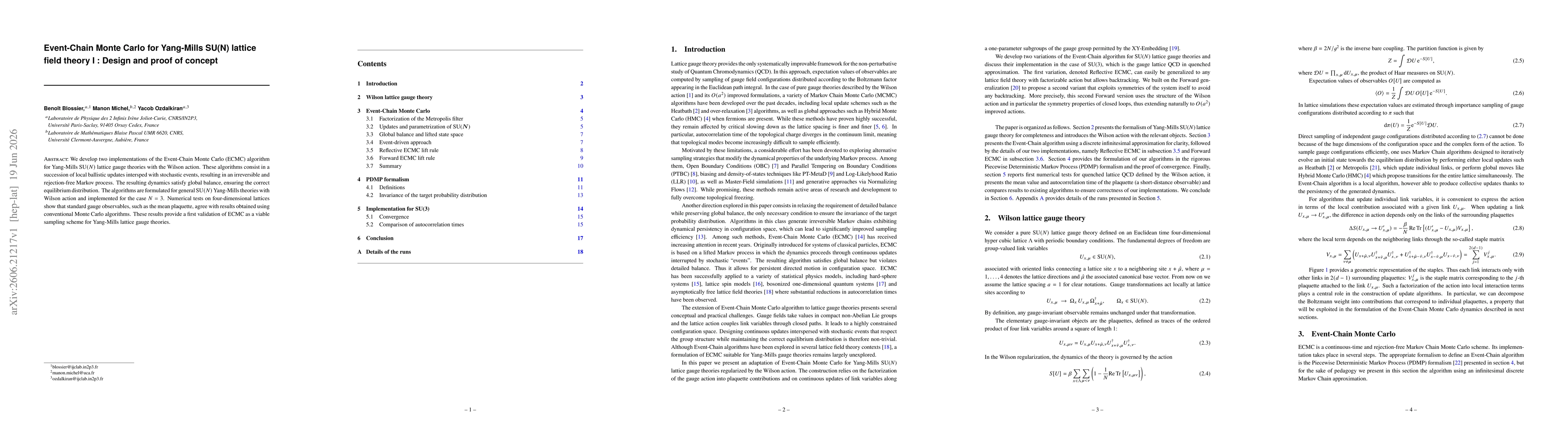 Thumbnail for Event-Chain Monte Carlo for Yang-Mills SU(N) lattice field theory I : Design and proof of concept
