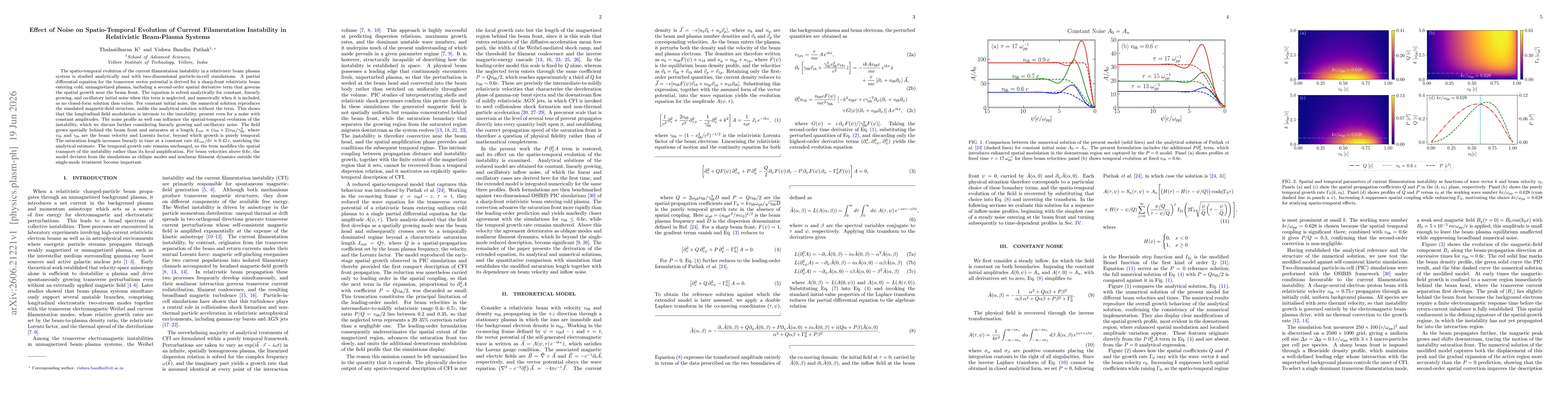 Thumbnail for Effect of Noise on Spatio-Temporal Evolution of Current Filamentation Instability in Relativistic Beam-Plasma Systems