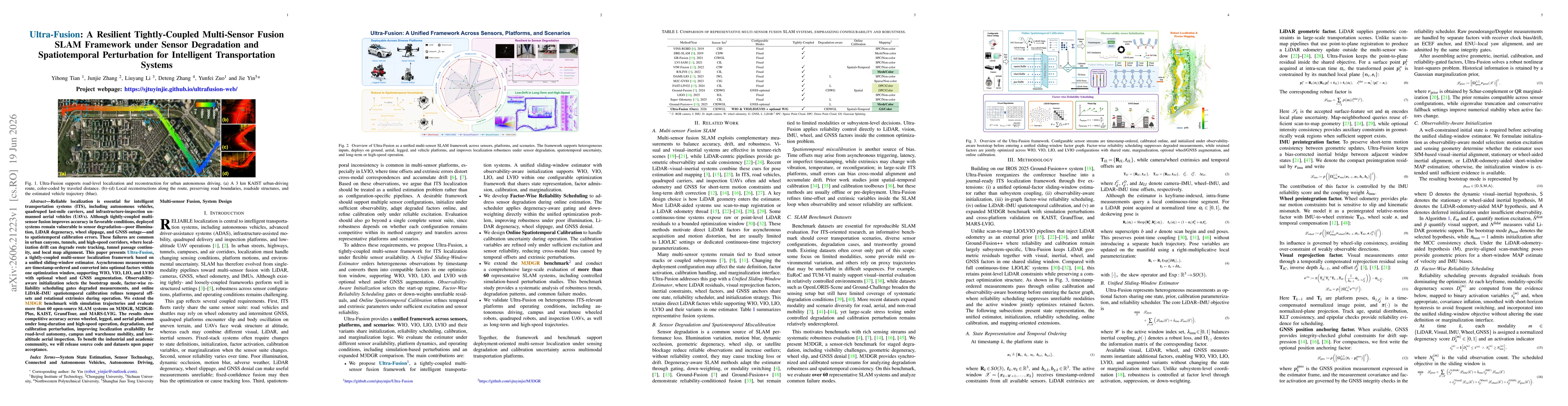 Thumbnail for Ultra-Fusion: A Resilient Tightly-Coupled Multi-Sensor Fusion SLAM Framework under Sensor Degradation and Spatiotemporal Perturbation for Intelligent Transportation Systems