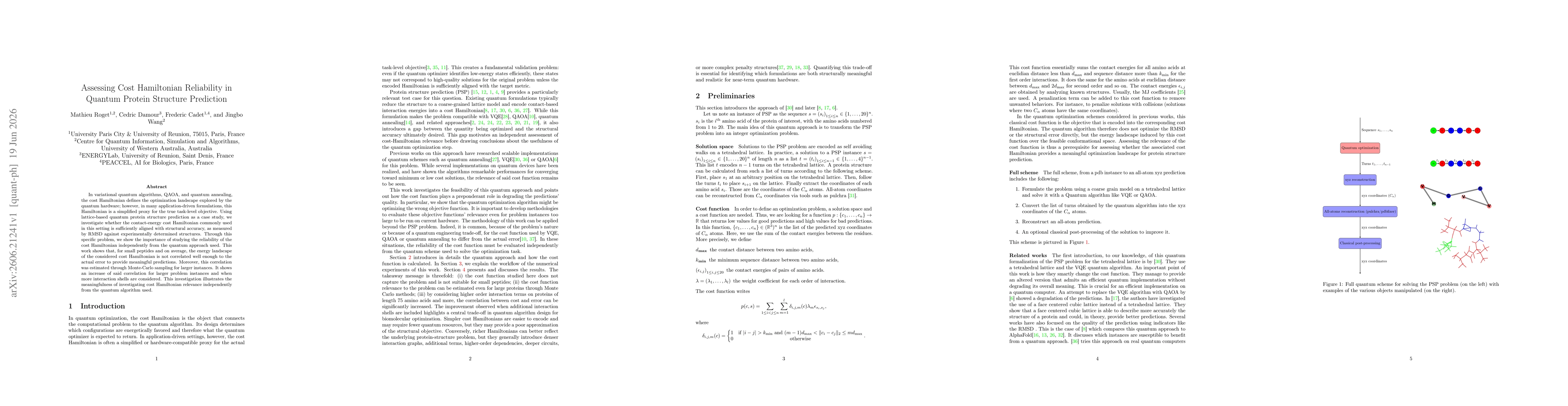 Thumbnail for Assessing Cost Hamiltonian Reliability in Quantum Protein Structure Prediction