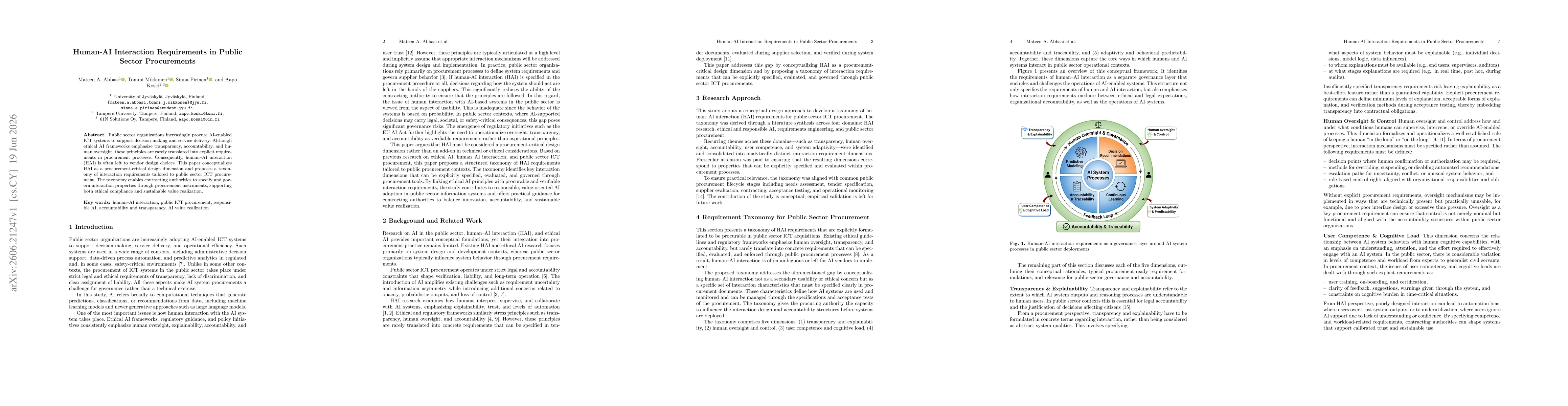 Thumbnail for Human-AI Interaction Requirements in Public Sector Procurements