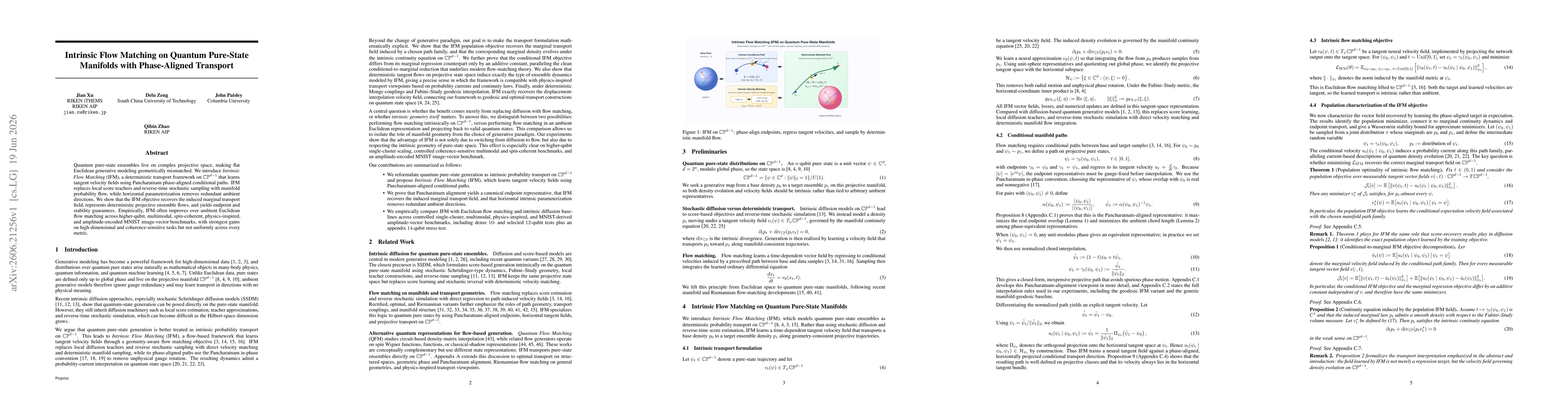 Thumbnail for Intrinsic Flow Matching on Quantum Pure-State Manifolds with Phase-Aligned Transport
