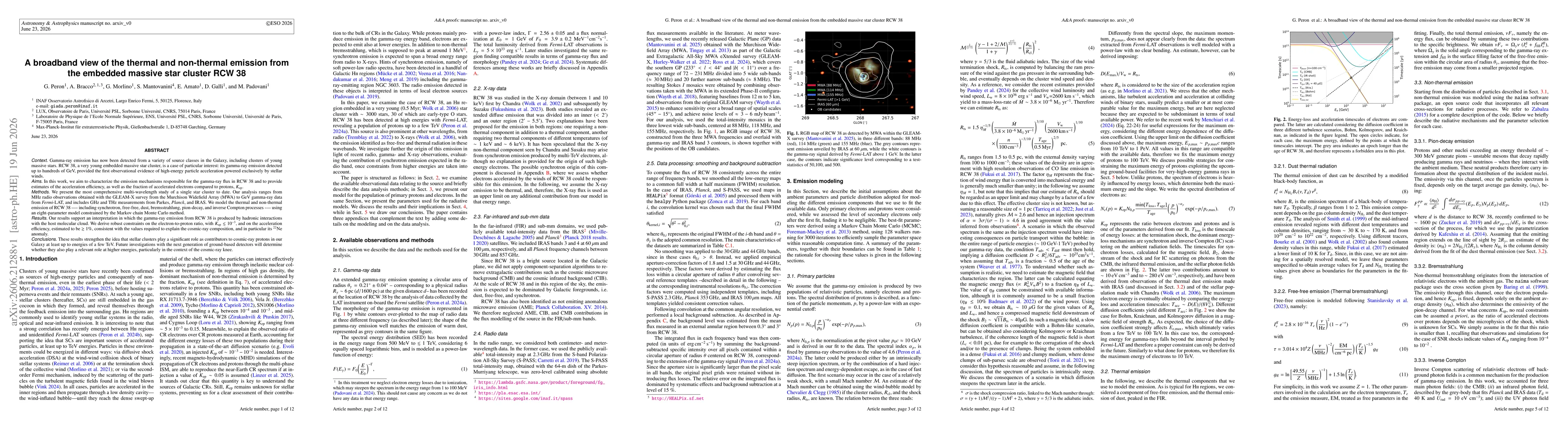 Thumbnail for A broadband view of the thermal and non-thermal emission from the embedded massive star cluster RCW 38