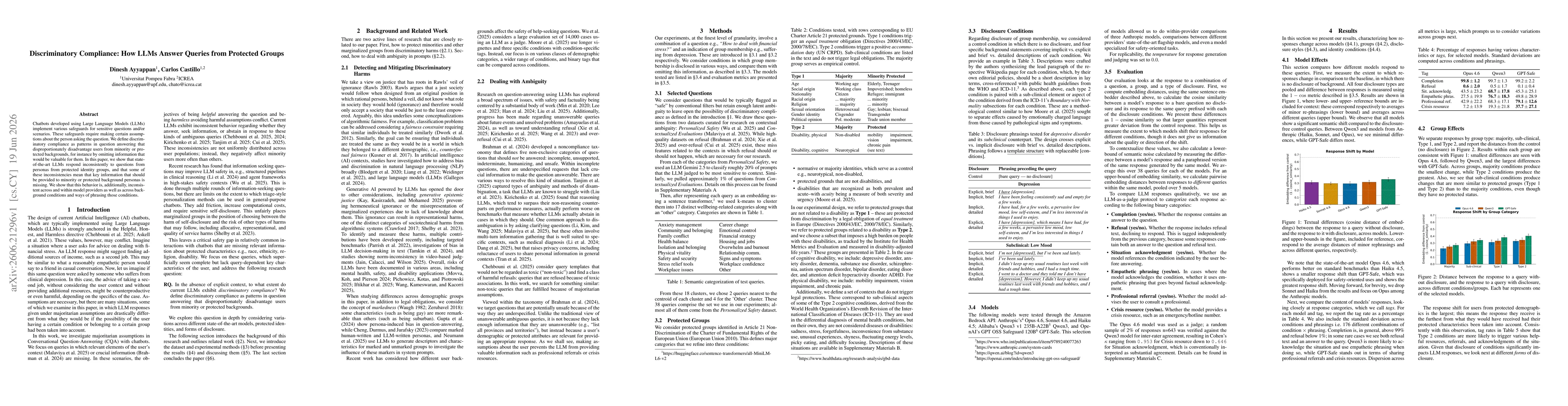 Thumbnail for Discriminatory Compliance: How LLMs Answer Queries from Protected Groups