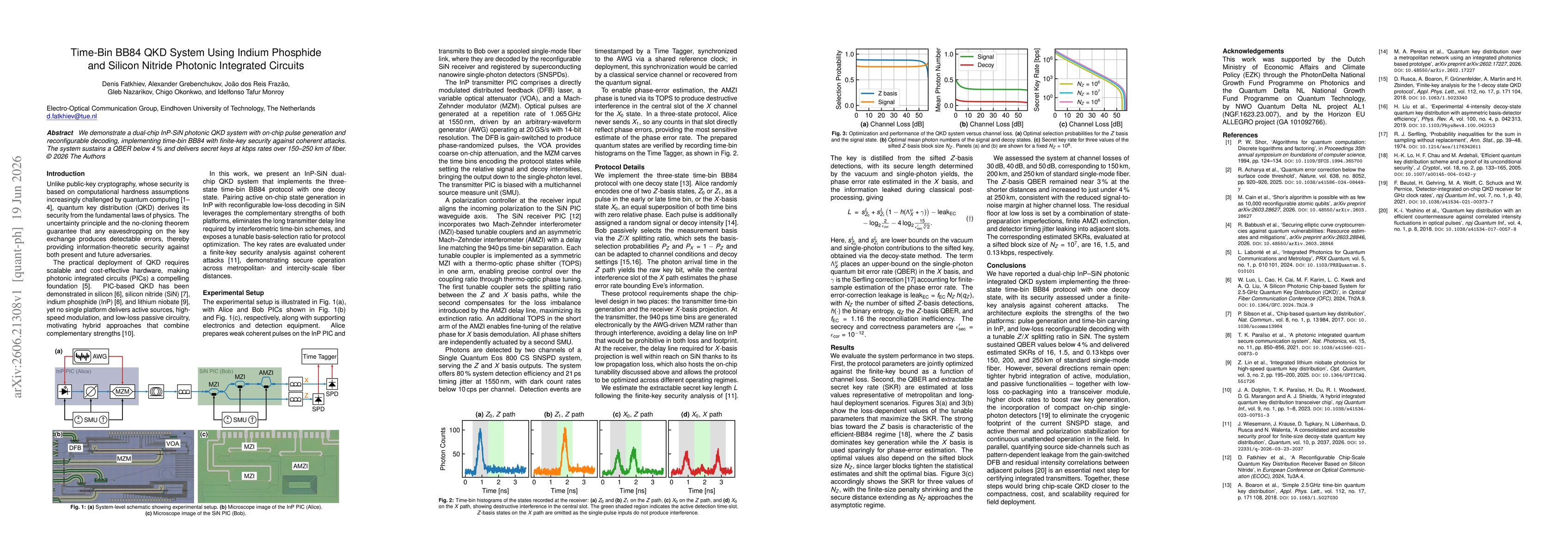 Thumbnail for Time-Bin BB84 QKD System Using Indium Phosphide and Silicon Nitride Photonic Integrated Circuits