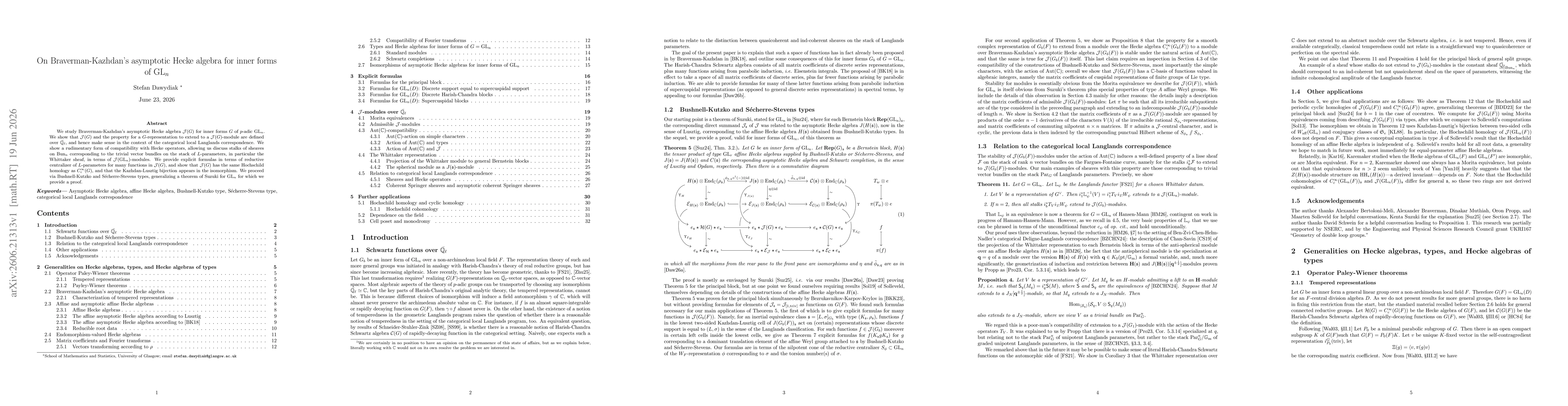 Thumbnail for On Braverman-Kazhdan's asymptotic Hecke algebra for inner forms of $\mathrm{GL}_n$