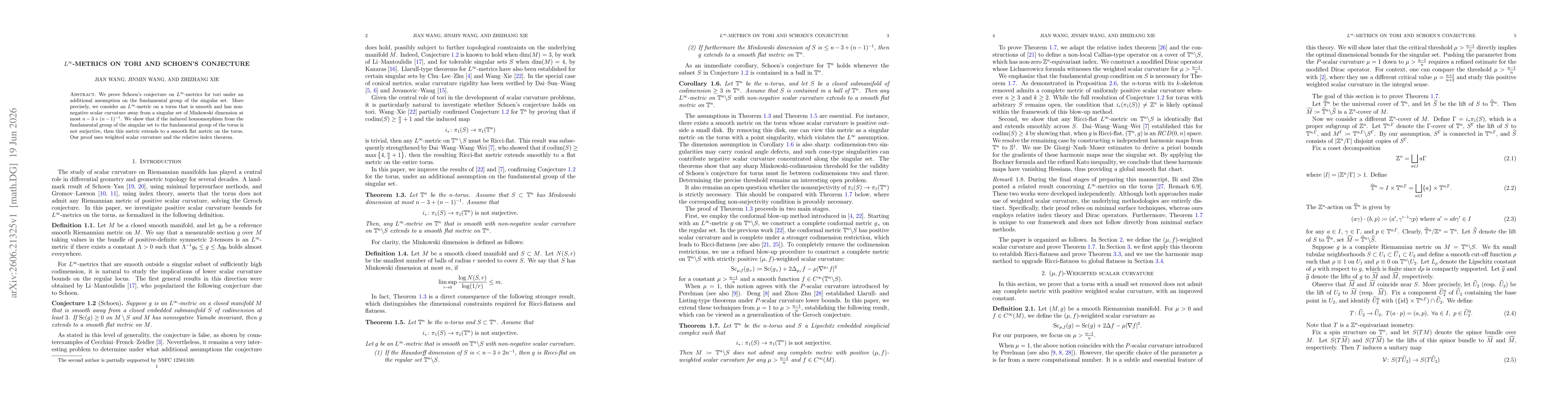 Thumbnail for $L^\infty$-metrics on tori and Schoen's conjecture