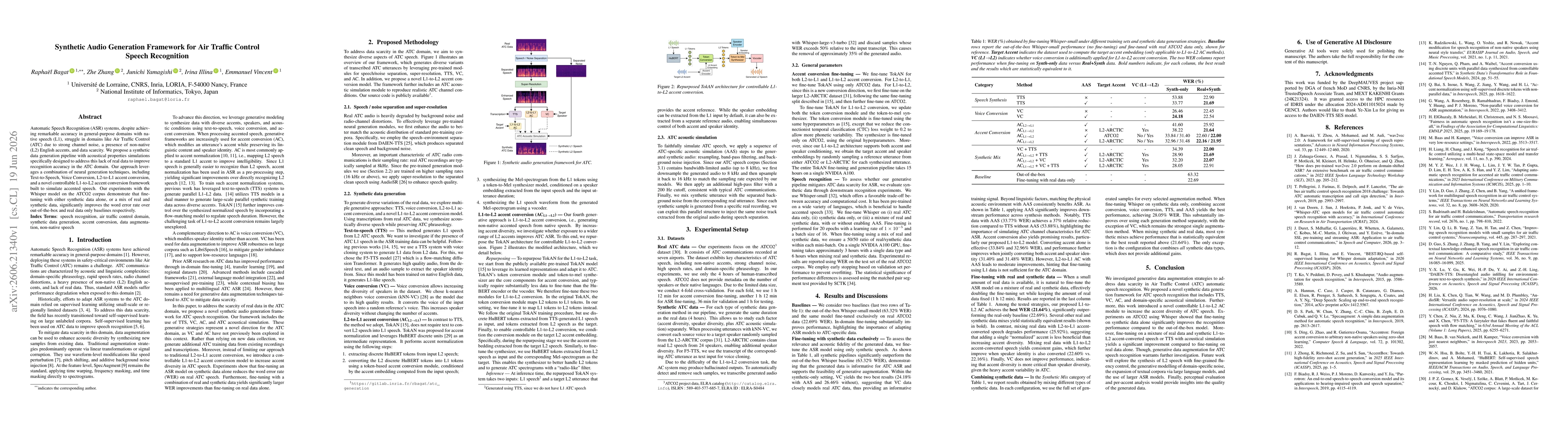 Thumbnail for Synthetic Audio Generation Framework for Air Traffic Control Speech Recognition