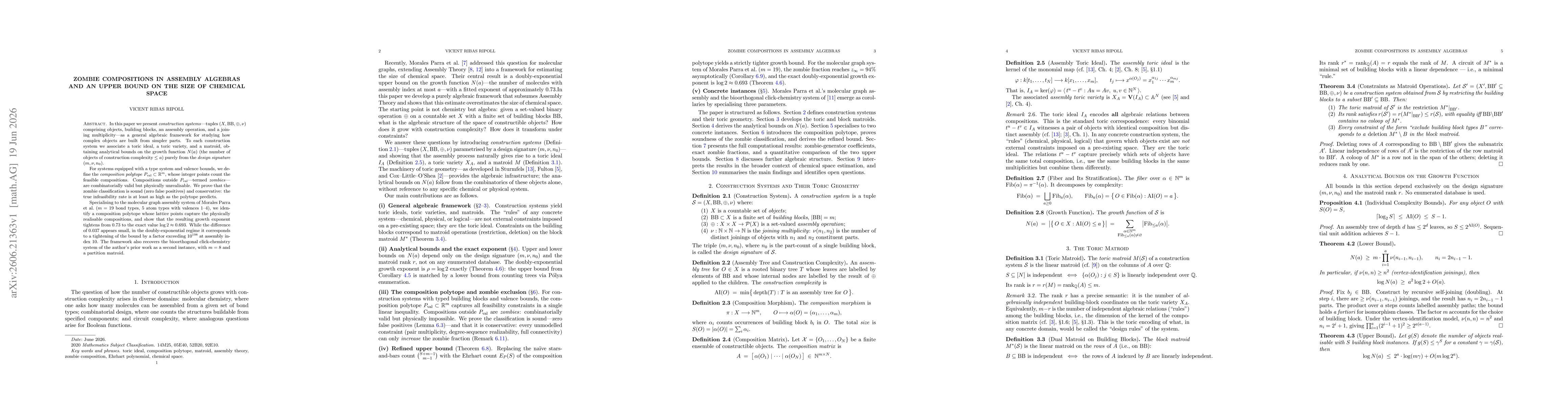 Thumbnail for Zombie Compositions in Assembly Algebras and an Upper Bound on the Size of Chemical Space