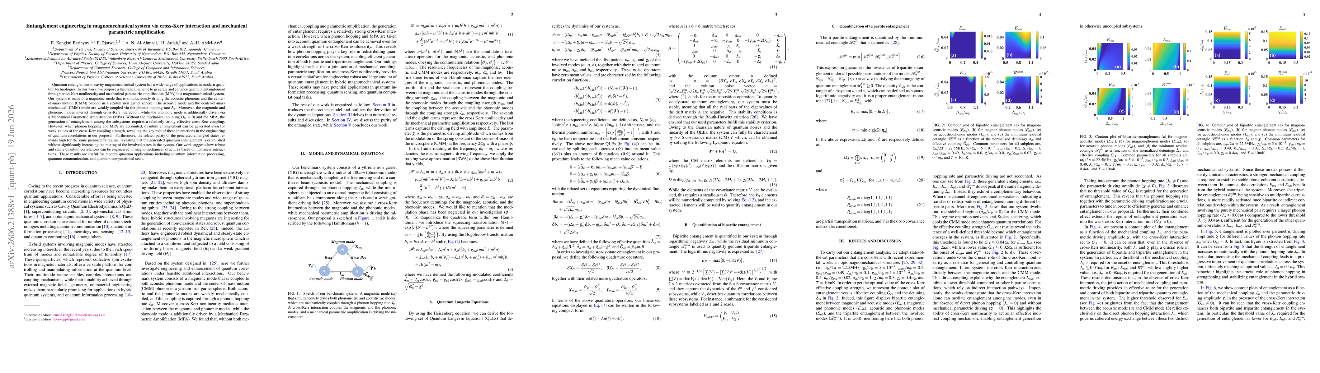 Thumbnail for Entanglement engineering in magnomechanical system via cross-Kerr interaction and mechanical parametric amplification