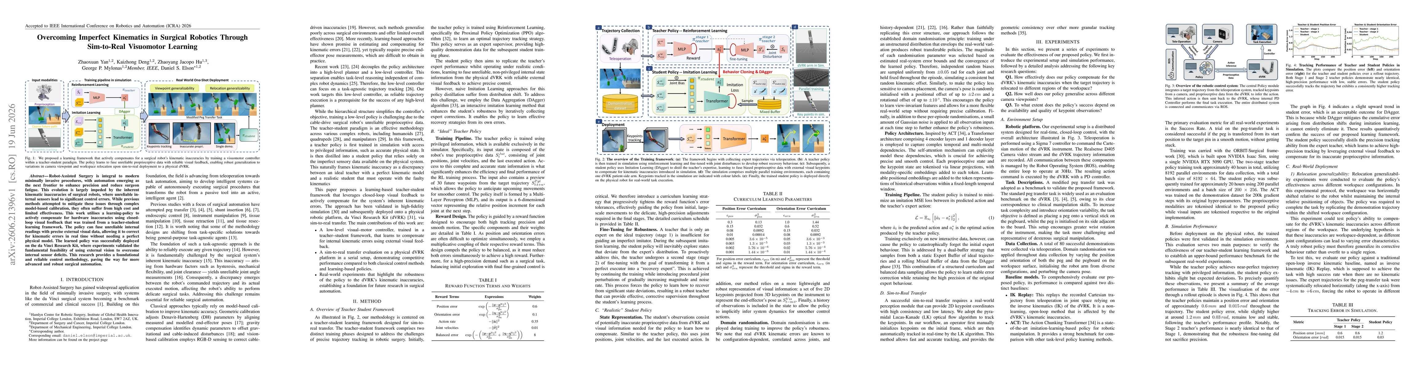 Thumbnail for Overcoming Imperfect Kinematics in Surgical Robotics Through Sim-to-Real Visuomotor Learning