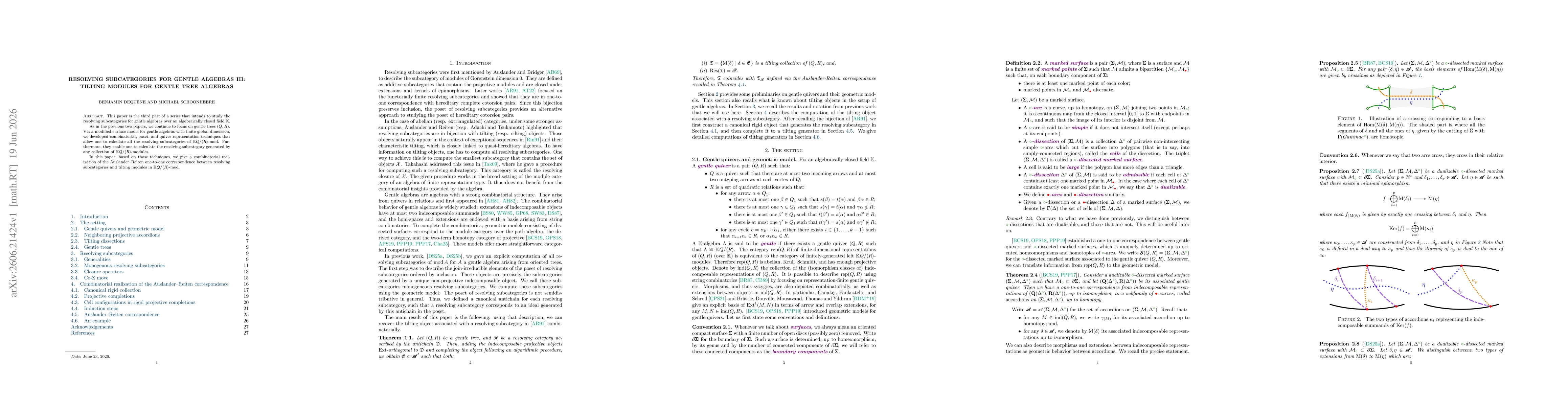 Thumbnail for Resolving subcategories for gentle algebras III: Tilting modules for gentle tree algebras