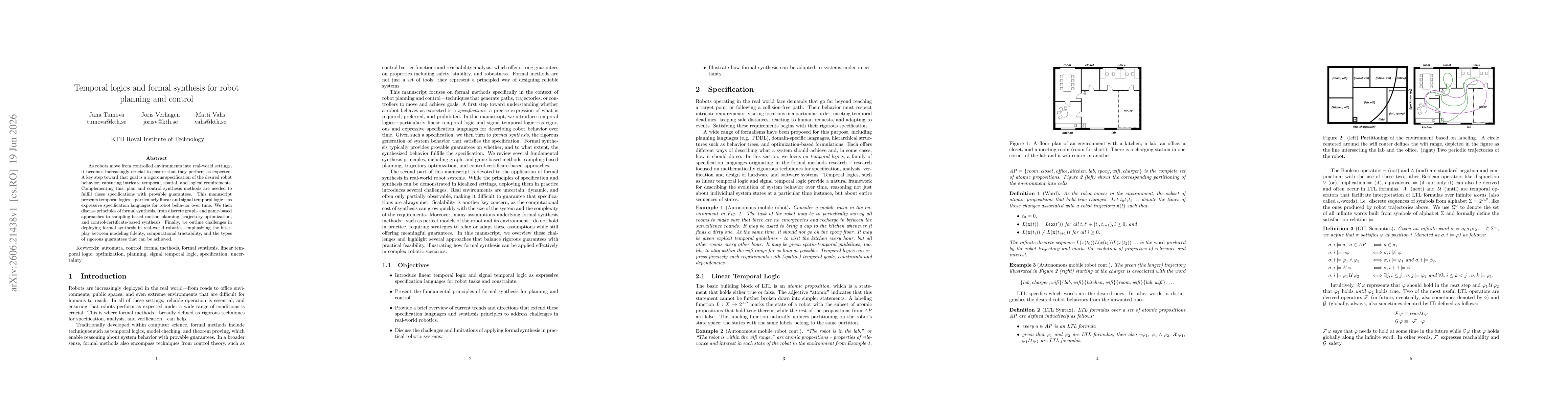 Thumbnail for Temporal logics and formal synthesis for robot planning and control