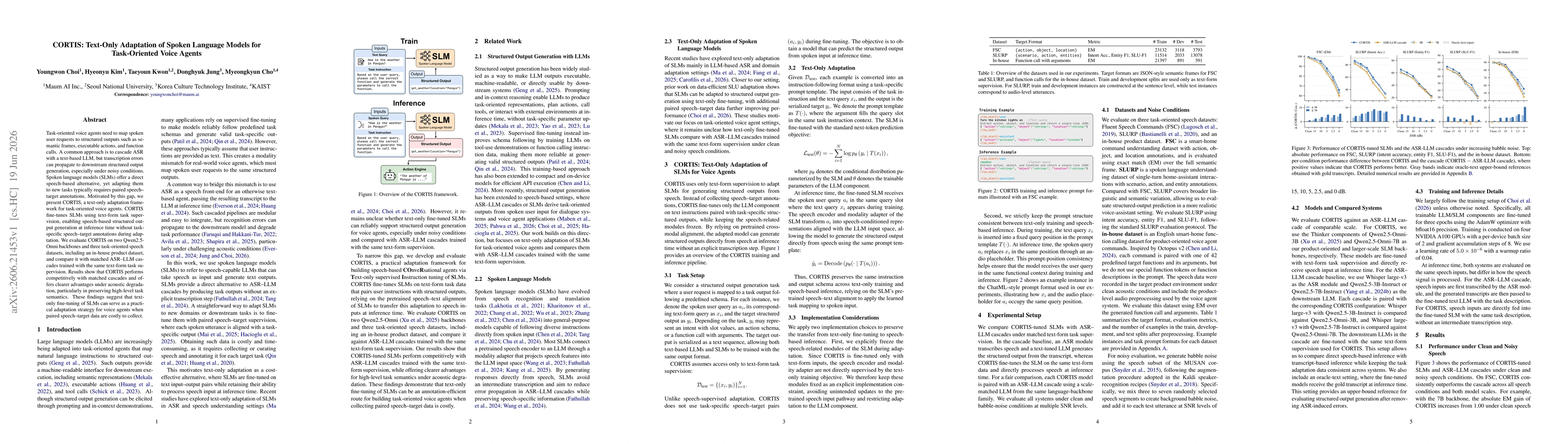 Thumbnail for CORTIS: Text-Only Adaptation of Spoken Language Models for Task-Oriented Voice Agents