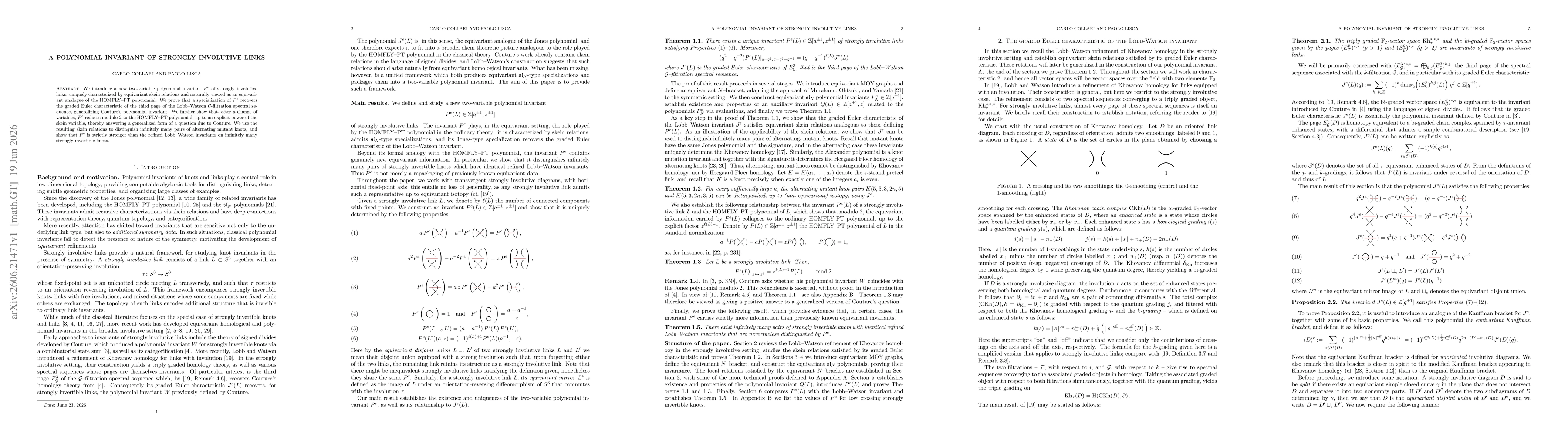Thumbnail for A Polynomial Invariant of Strongly Involutive Links