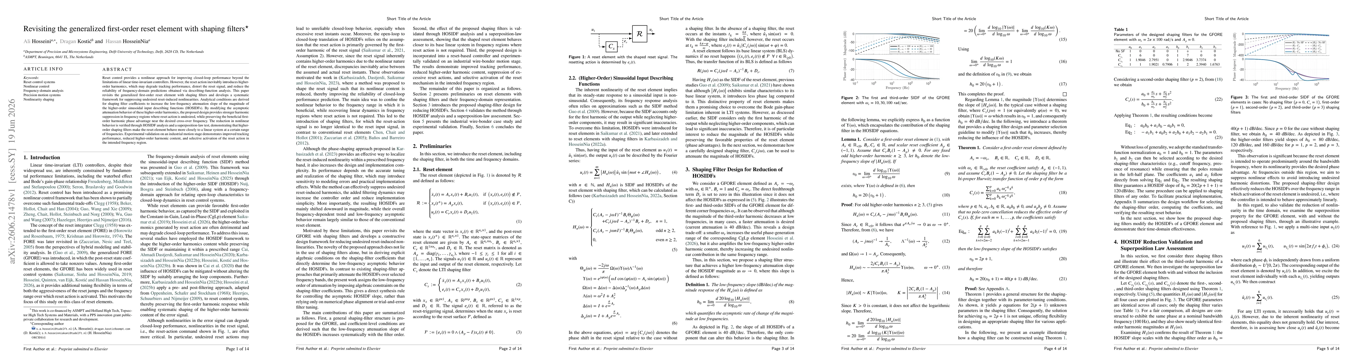 Thumbnail for Revisiting the generalized first-order reset element with shaping filters