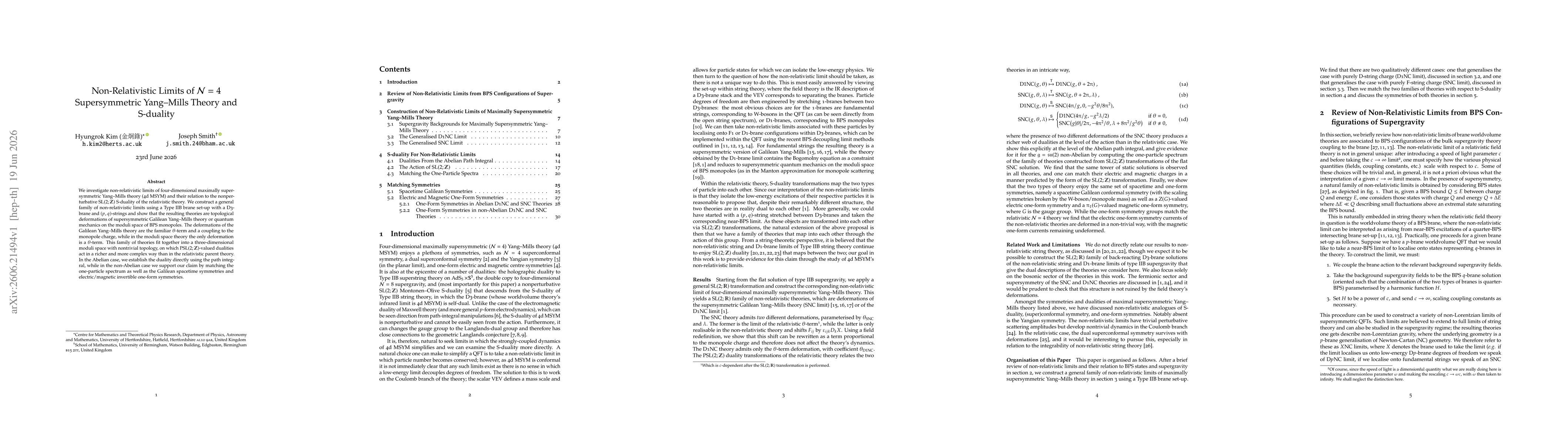 Thumbnail for Non-relativistic limits of $\mathcal N=4$ supersymmetric Yang-Mills theory and S-duality