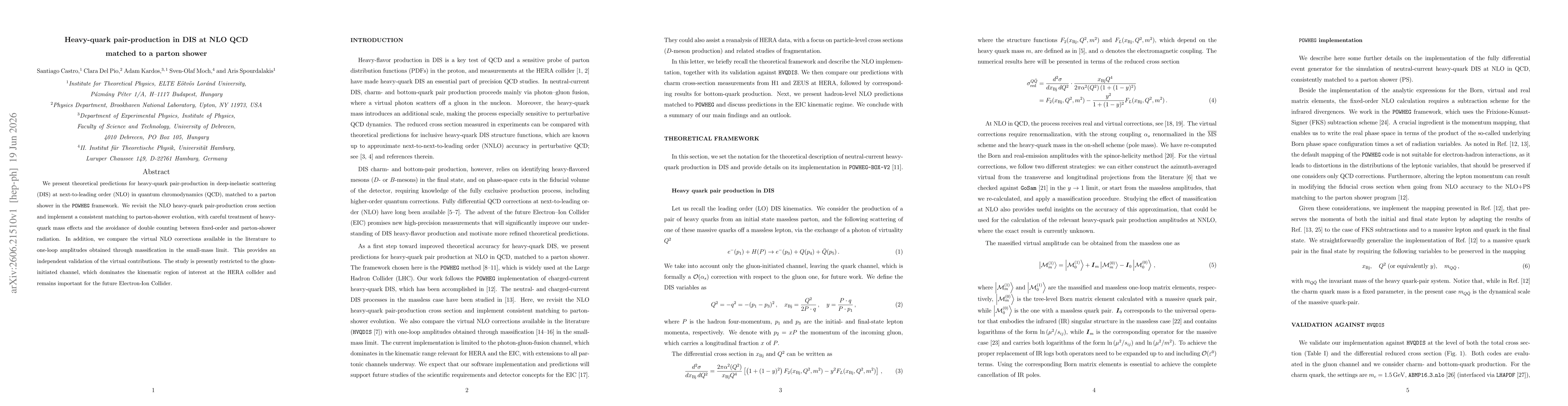 Thumbnail for Heavy-quark pair-production in DIS at NLO QCD matched to a parton shower